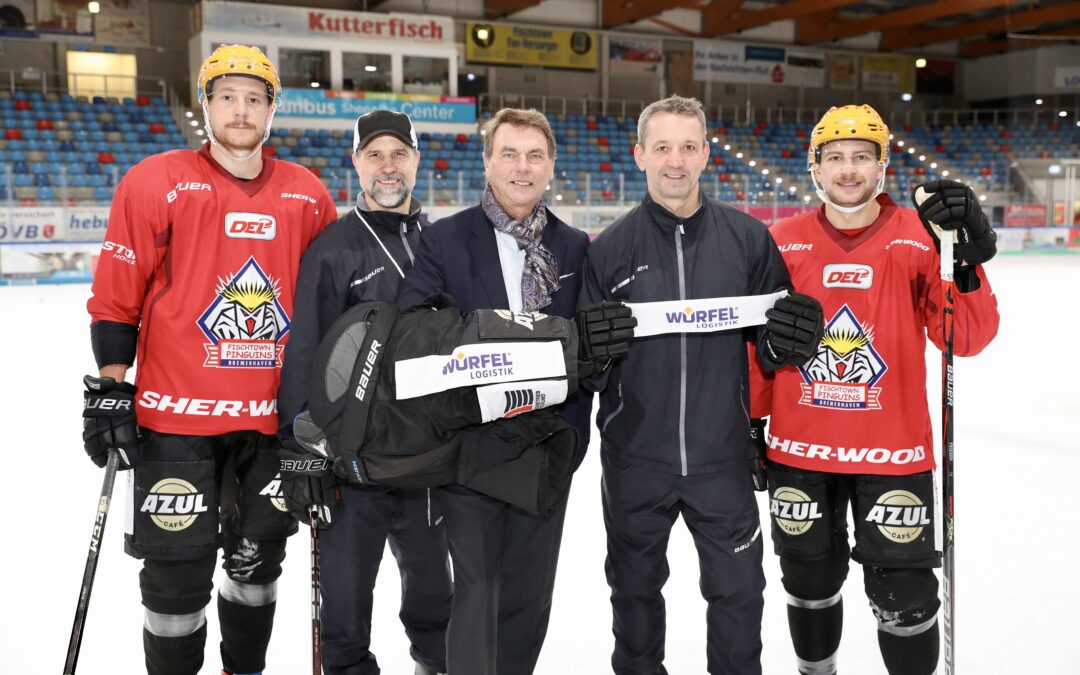 Würfel wirbt auf den Hosen der Pinguins