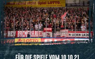 Ticketverkauf für die Spiele ab 10.10.21 – Ende November und Dauerkarten für Kurzentschlossene