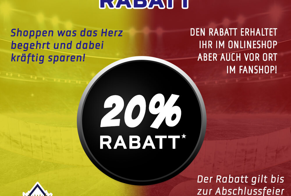 20 % Rabatt im Fanshop ab sofort erhältlich