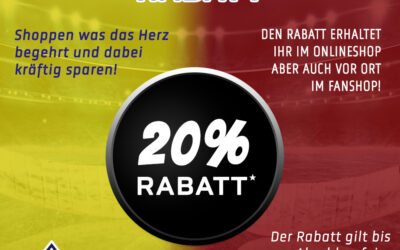 20 % Rabatt im Fanshop ab sofort erhältlich