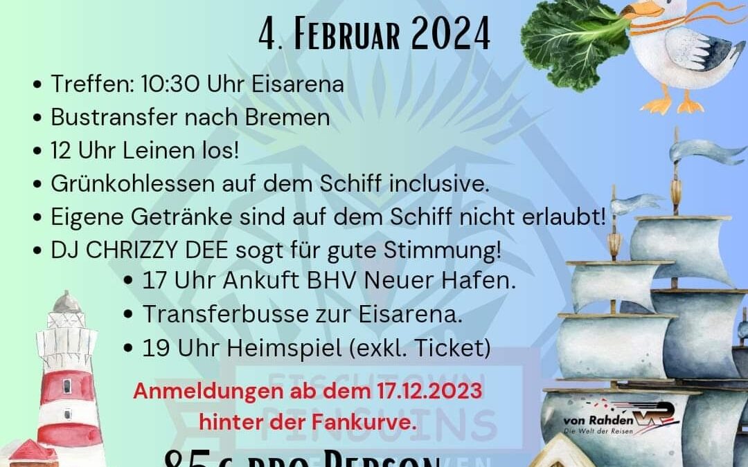 Mit dem Schiff zum Heimspiel am 4. Februar