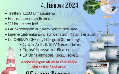 Mit dem Schiff zum Heimspiel am 4. Februar