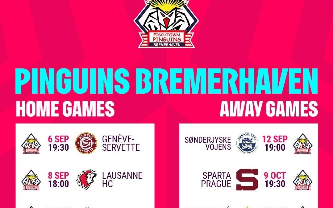 Auftakt der CHL-Saison für die Fischtown Pinguins am 6. September